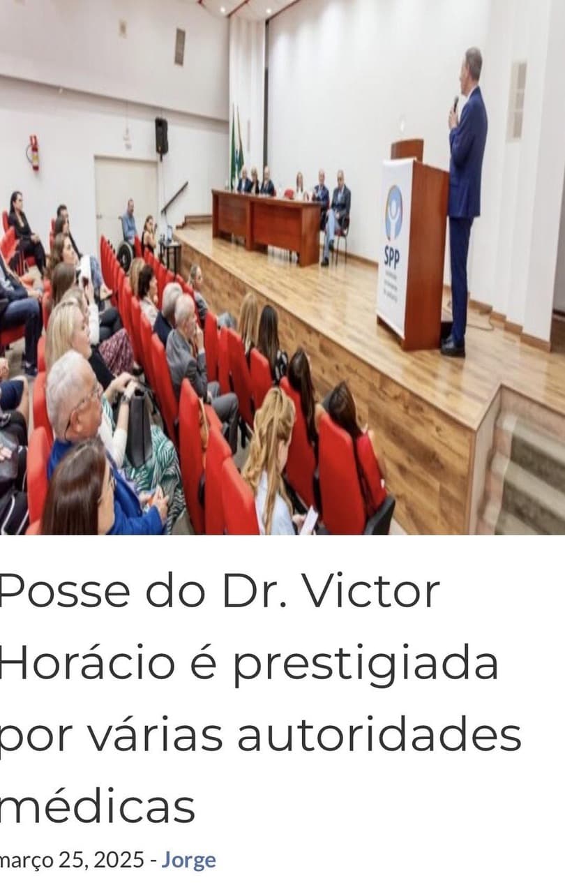 Dr. Victor Horácio discursa no púlpito da SPP na posse da presidência